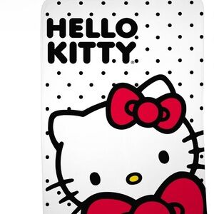 Hello Kitty Kids White Print Fleece Bed Blanket, TWIN